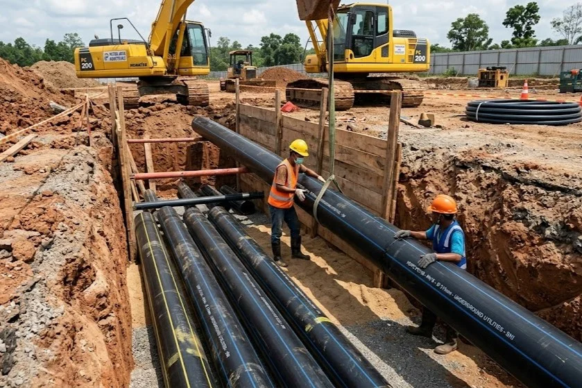 pipa hdpe untuk instalasi bawah tanah