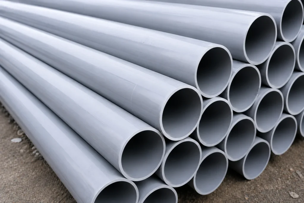 Tumpukan pipa PVC