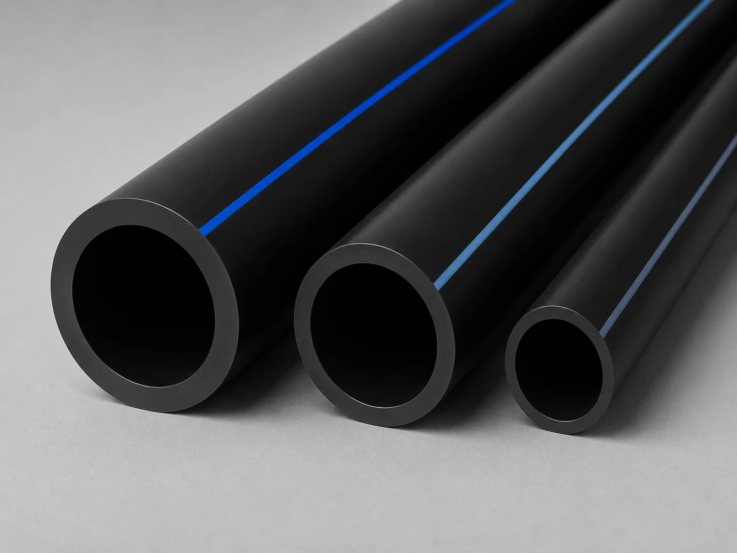Tiga pipa HDPE dengan density berbeda