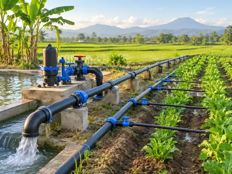 Sistem pipa air HDPE irigasi pertanian