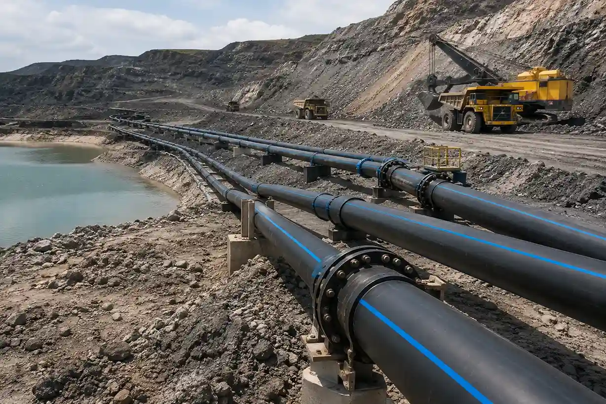 Penggunaan pipa HDPE di area tambang