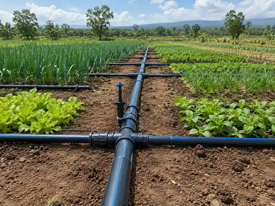 Jalur pipa HDPE di sistem irigasi pertanian