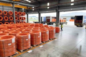 ALVApipe Telecommunication Sub-Duct pipes ready to be shipped from the Tangerang factory warehouse for fiber optic network needs.