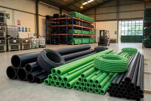ALVApipe Water HDPE and PPR pipes for a hygienic and long-lasting clean water distribution system at a factory warehouse in Tangerang.