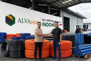 ALVApipe HDPE pipe stock ready for shipment from the Tangerang factory warehouse to support dropshipper and distributor partnership programs.