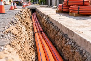 ALVApipe Telecommunication HDPE pipes for protecting underground fiber optic cables.