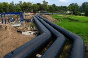 HDPE pipes in a water infrastructure project