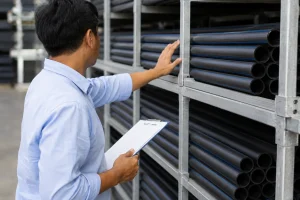 Someone is selecting an HDPE pipe
