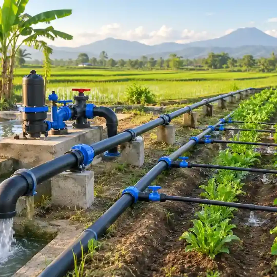 Sistem pipa air HDPE irigasi pertanian