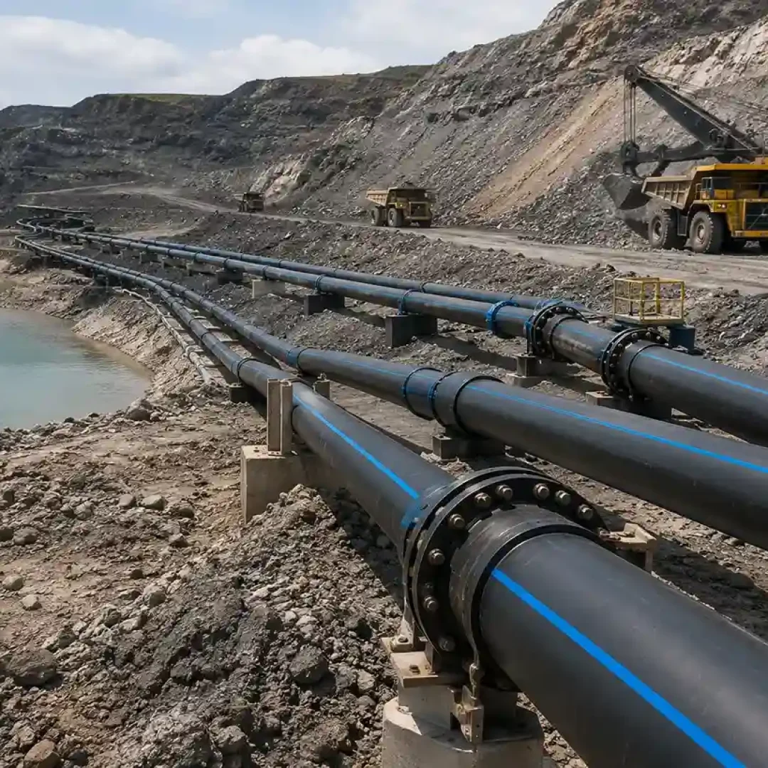 Penggunaan pipa HDPE di area tambang