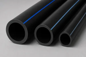 Three HDPE pipes with different densities