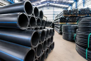 HDPE water pipe stock in the ALVApipe warehouse