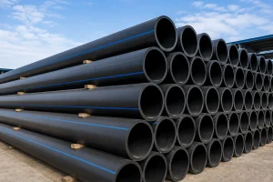 Stack of ALVApipe HDPE water pipes for projects